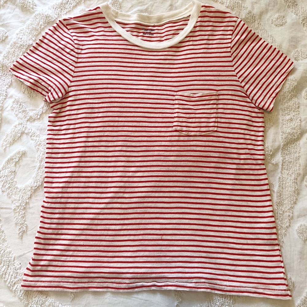Madewell Red White Striped Tee